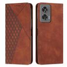 For Motorola Edge 50 Fusion Diamond Splicing Skin Feel Magnetic Leather Phone Case(Brown) - 1