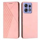 For Motorola Edge 50 Pro Diamond Splicing Skin Feel Magnetic Leather Phone Case(Rose Gold) - 1