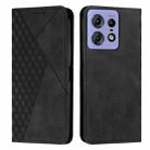 For Motorola Edge 50 Pro Diamond Splicing Skin Feel Magnetic Leather Phone Case(Black) - 1