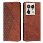 For Motorola Edge 50 Ultra Diamond Splicing Skin Feel Magnetic Leather Phone Case(Brown) - 1
