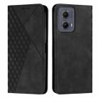 For Motorola Edge 2024 Diamond Splicing Skin Feel Magnetic Leather Phone Case(Black) - 1