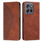 For Motorola Edge 50 Neo Diamond Splicing Skin Feel Magnetic Leather Phone Case(Brown) - 1