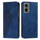 For Motorola Moto G35 Diamond Splicing Skin Feel Magnetic Leather Phone Case(Blue) - 1