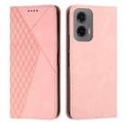 For Motorola Moto G35 Diamond Splicing Skin Feel Magnetic Leather Phone Case(Rose Gold) - 1