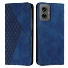 For Motorola Moto G55 Diamond Splicing Skin Feel Magnetic Leather Phone Case(Blue) - 1