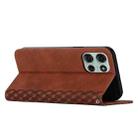 For Motorola Moto G75 Diamond Splicing Skin Feel Magnetic Leather Phone Case(Brown) - 3