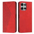 For Motorola Moto G75 Diamond Splicing Skin Feel Magnetic Leather Phone Case(Red) - 1