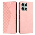 For Motorola Moto G75 Diamond Splicing Skin Feel Magnetic Leather Phone Case(Rose Gold) - 1