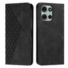 For Motorola Moto G75 Diamond Splicing Skin Feel Magnetic Leather Phone Case(Black) - 1