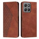 For Motorola Moto G15 Diamond Splicing Skin Feel Magnetic Leather Phone Case(Brown) - 1