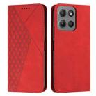 For Motorola Moto G15 Diamond Splicing Skin Feel Magnetic Leather Phone Case(Red) - 1