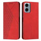 For Motorola Moto G05 Diamond Splicing Skin Feel Magnetic Leather Phone Case(Red) - 1