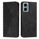 For Motorola Moto G05 Diamond Splicing Skin Feel Magnetic Leather Phone Case(Black) - 1