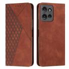For Motorola Moto G 5G 2025 Diamond Splicing Skin Feel Magnetic Leather Phone Case(Brown) - 1