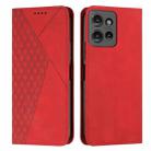 For Motorola Moto G 5G 2025 Diamond Splicing Skin Feel Magnetic Leather Phone Case(Red) - 1