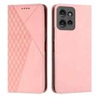 For Motorola Moto G Power / G Play 2025 Diamond Splicing Skin Feel Magnetic Leather Phone Case(Rose Gold) - 1