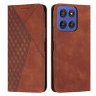 For Motorola Edge 60 Fusion Diamond Splicing Skin Feel Magnetic Leather Phone Case(Brown) - 1