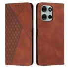 For Motorola Moto G86 5G Diamond Splicing Skin Feel Magnetic Leather Phone Case(Brown) - 1