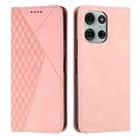 For Motorola Moto G86 5G Diamond Splicing Skin Feel Magnetic Leather Phone Case(Rose Gold) - 1