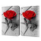 For iPad Air / Air 2 / 9.7 2017 / 2018 Crystal Texture Painted Leather Tablet Case(Rose) - 1