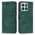 For Honor X8b Skin Feel Stripe Pattern Leather Phone Case with Lanyard(Green) - 1