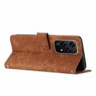 For Honor 200 Lite Global Skin Feel Stripe Pattern Leather Phone Case with Lanyard(Brown) - 3