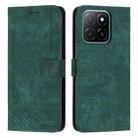 For Honor X5b Skin Feel Stripe Pattern Leather Phone Case with Lanyard(Green) - 1