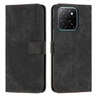 For Honor X5b / X5b Plus Skin Feel Stripe Pattern Leather Phone Case with Lanyard(Black) - 1