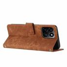 For Honor X7c 4G / 200 Smart Skin Feel Stripe Pattern Leather Phone Case with Lanyard(Brown) - 3