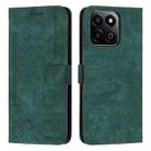 For Honor X7c 4G / 200 Smart Skin Feel Stripe Pattern Leather Phone Case with Lanyard(Green) - 1