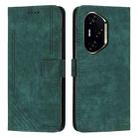 For Honor 300 Pro / 300 Ultra Skin Feel Stripe Pattern Leather Phone Case with Lanyard(Green) - 1