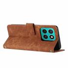 For Honor X8c 4G Skin Feel Stripe Pattern Leather Phone Case with Lanyard(Brown) - 3