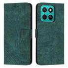 For Honor X8c 4G Skin Feel Stripe Pattern Leather Phone Case with Lanyard(Green) - 1