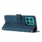 For Honor X8c 4G Skin Feel Stripe Pattern Leather Phone Case with Lanyard(Blue) - 3