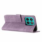 For Honor X8c 4G Skin Feel Stripe Pattern Leather Phone Case with Lanyard(Purple) - 3