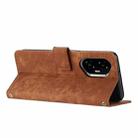 For Honor 400 Skin Feel Stripe Pattern Leather Phone Case with Lanyard(Brown) - 3