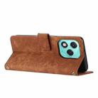 For Honor 400 Lite Global Skin Feel Stripe Pattern Leather Phone Case with Lanyard(Brown) - 3