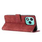 For Honor 400 Lite Skin Feel Stripe Pattern Leather Phone Case with Lanyard(Red) - 3