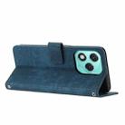 For Honor 400 Lite Skin Feel Stripe Pattern Leather Phone Case with Lanyard(Blue) - 3
