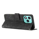For Honor 400 Lite Skin Feel Stripe Pattern Leather Phone Case with Lanyard(Black) - 3