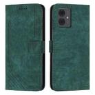 For Motorola Moto G14 Skin Feel Stripe Pattern Leather Phone Case with Lanyard(Green) - 2