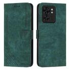 For Motorola Edge 40 Skin Feel Stripe Pattern Leather Phone Case with Lanyard(Green) - 2