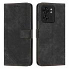 For Motorola Edge 40 Skin Feel Stripe Pattern Leather Phone Case with Lanyard(Black) - 2