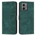 For Motorola Edge 40 Neo Skin Feel Stripe Pattern Leather Phone Case with Lanyard(Green) - 1