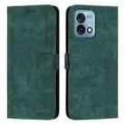 For Motorola Moto G Stylus 4G 2023 Skin Feel Stripe Pattern Leather Phone Case with Lanyard(Green) - 1