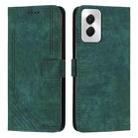 For Motorola Moto G Power 5G 2024 Skin Feel Stripe Pattern Leather Phone Case with Lanyard(Green) - 1