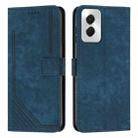 For Motorola Moto G Power 5G 2024 Skin Feel Stripe Pattern Leather Phone Case with Lanyard(Blue) - 1