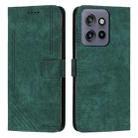 For Motorola Edge 50 Neo Skin Feel Stripe Pattern Leather Phone Case with Lanyard(Green) - 1