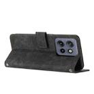 For Motorola Edge 50 Neo Skin Feel Stripe Pattern Leather Phone Case with Lanyard(Black) - 3