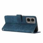 For Motorola Moto G35 Skin Feel Stripe Pattern Leather Phone Case with Lanyard(Blue) - 3